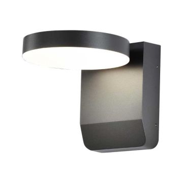 V-TAC VT-11020 applique murale led spot rond 17W 150lm/w éclairage de façade couleur noire 3000k design moderne IP65 sku 2952