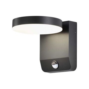 V-TAC VT-11020 led wall lamp motion sensor 17W 150lm/w wall lighting black color 4000k modern design IP65 sku 2957