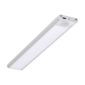 V-TAC lampada led barra per armadio ricaricabile USB 1.5w con sensore porta luce mobili colore argento luce 4000k sku 2958
