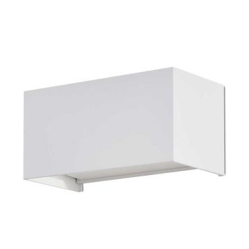 V-TAC VT-8125 Lampada LED da parete 24W bianco satinato in alluminio luce soffusa 110° rettangolare da esterno IP65 luce bianco caldo 3000k sku 2975