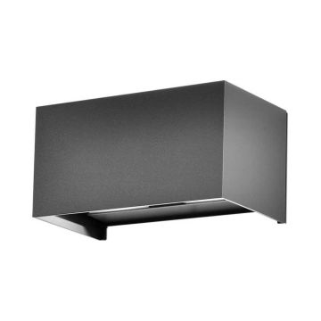 V-TAC VT-8125 Applique murale LED 24W aluminium gris satiné lumière douce 110° rectangulaire extérieur IP65 lumière blanche chaude 3000k sku 2979