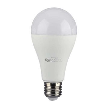 V-TAC VT-5010 WiFi smart led bulb E27 14W A65 RGB and 3in1 dimmable smartphone management alexa google - sku 2999