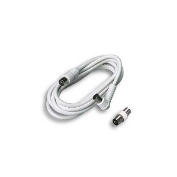 Câble d'extension TV 3M avec fiche droite et prise 90° corps blanc Fanton 31080