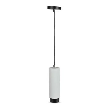 V-TAC VT-864 GU10-GU5.3 Suspended pendant Light 1M gypsum with metal ring gun black - sku 3112