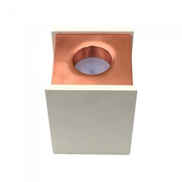 V-TAC VT-860 1xGU10-GU5.3 Concrete square white surface mounting gypsum with metal matt rose gold for Spotlights - sku 3115