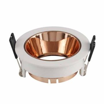 V-TAC VT-872 GU10-GU5.3 Fitting white and rose gold round 15°Adjustable twist to open for Spotlights - SKU 3155