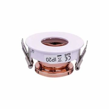 V-TAC VT-873 Portafaretto incasso rotondo orientabile bianco con interno oro rosa per lampade GU10-GU5.3 - SKU 3159