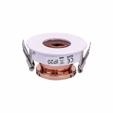 V-TAC VT-873 GU10-GU5.3 Fitting White+Rose Gold round 15°Adjustable twist to open for Spotlights - SKU 3159