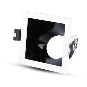 V-TAC VT-875 GU10-GU5.3 Fitting White+Black square for Spotlights - SKU 3165