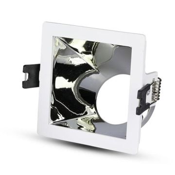 V-TAC VT-875 Plafond carré blanc+chrome pour Spotlights LED GU10-GU5.3 - SKU 3168