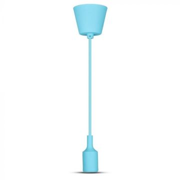 V-TAC VT-7228 E27 decorative pendant lamp holder 1MT in blue silicone - 3482