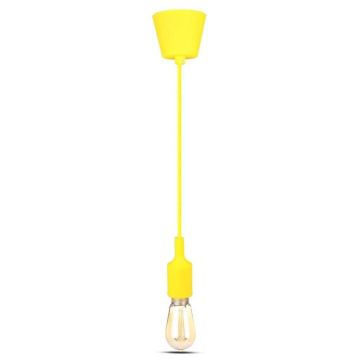 V-TAC VT-7228 Douille de suspension décorative en silicone 1MT connexion E27 couleur jaune sku 3485