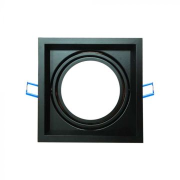 V-TAC Portafaretto incasso alluminio quadrato orientabile 1xAR111 - Mod. VT-7221 - SKU 3581 - Nero