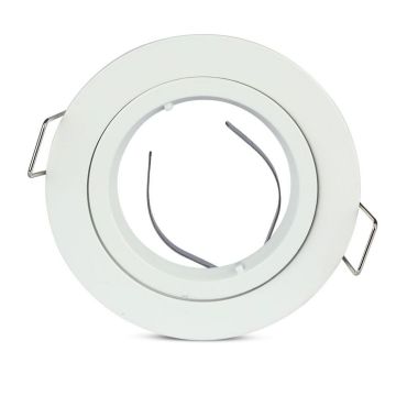 V-TAC VT-774 Round aluminum recessed led spotlight for GU10-GU5.3 bulb sku 3642 white color