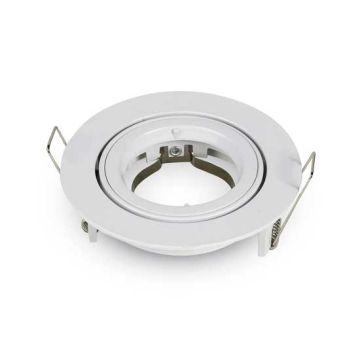 V-TAC VT-775 Portafaretto led incasso rotondo orientabile TWIST TO OPEN bianco per lampade GU10-GU5.3 - SKU 3645