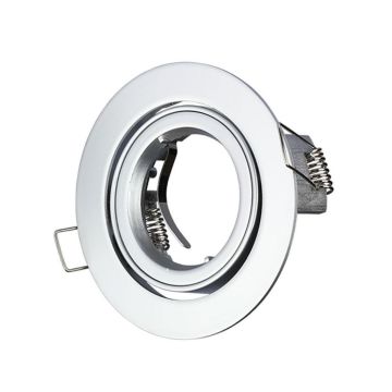 V-TAC VT-775 GU10-GU5.3 Fitting metallic grey round 15°Adjustable TWIST TO OPEN for Spotlights - SKU 3647