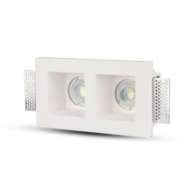 V-.TAC VT-762 Portafaretto led in gesso da incasso controsoffitto a scomparsa forma rettangolare 2*GU10/GU5.3 sku 3648