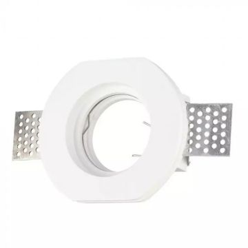 V-TAC VT-764 Led Plaster Recessed Recessed Round GU10 / GU5.3 Φ100mm White Body Spotlight sku 3650