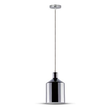 V-TAC VT-8175 Lampadario portalampada 1MT E27 moderno in metallo cromato a specchio Ф170mm - sku 3705