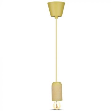 V-TAC VT-7668 Lampadario pendente 1MT E27 in calcestruzzo Ф50mm IP20 giallo - SKU 3745