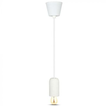 V-TAC VT-7668 Concrete pendant lamp Light V-TAC 1MT Holder E27 white - SKU 3746