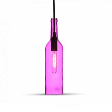 Lampadario decorativo 1MT E14 Bottle Shape Ф72mm Vetro - Rosa