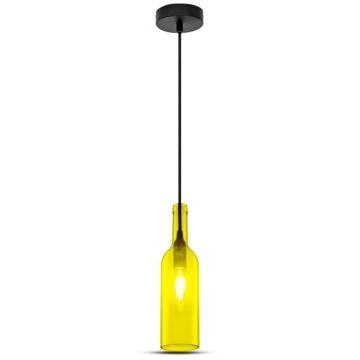 V-TAC VT-7558 LED dekorativer Glasflaschen-Kronleuchter 1MT E14 Sockel Ф72mm gelbe Farbe Sku 3773