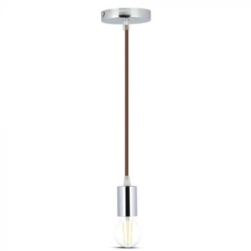 V-TAC VT-7338 Pendant chandelier 1MT E27 metal with brown colored cable Ф39mm IP20 - SKU 3784