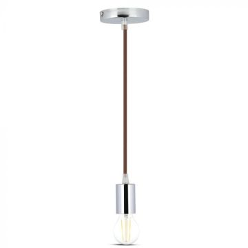 V-TAC VT-7338 Lampadario a sospensione 1MT E27 in metallo con cavo colorato marrone Ф39mm IP20 - SKU 3784