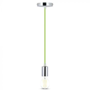 V-TAC VT-7338 Pendant chandelier 1MT E27 in metal with green colored cable Ф39mm IP20 - SKU 3785
