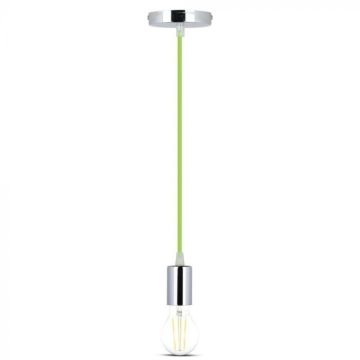 V-TAC VT-7338 Lustre suspendu 1MT E27 en métal avec câble de couleur verte Ф39mm IP20 - SKU 3785