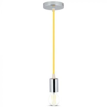 V-TAC VT-7338 Pendant chandelier 1MT E27 in metal with yellow colored cable Ф39mm IP20 - SKU 3793