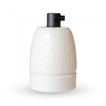 V-TAC VT-799 E27 lamp holder white porcelain IP20 - SKU 3795