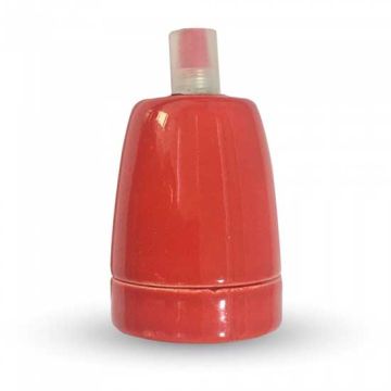 V-TAC VT-799 E27 lamp holder red porcelain IP20 - SKU 3799