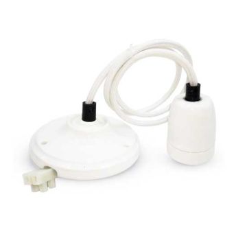 V-TAC VT-7998 Pendant Light V-TAC 1MT High Frequency porcelain lamp Holder E27 white - SKU 3803