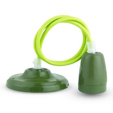 V-TAC VT-7998 Pendant Light V-TAC 1MT High Frequency porcelain lamp Holder E27 green - SKU 3805