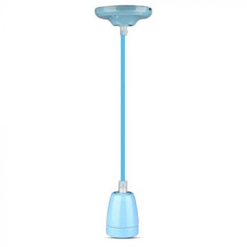 V-TAC VT-7998 Porzellan-Pendelleuchte 1 m E27 Ф47 mm Seilkabelfarbe BLAU IP20 – SKU 3806