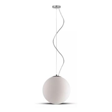 V-TAC VT-7251 Acrylic glass pendant light 1MT E27 with metal chrome finish 1-wire metal suspension Ø250mm - sku 3839