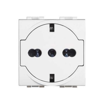 Bticino N4140 / 16F FLAT socket standard German Italian schuko Livino Light white