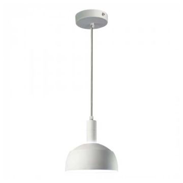 Plastic Pendant Lamp Holder E14 With Slide Aluminum Shade Ø180mm VT-7100 - SKU 3920 WHITE