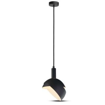 V-TAC VT-7100-B Lustre suspendu moderne à led avec abat-jour réglable en aluminium 1MT E14 Ø180mm couleur noire sku 3921