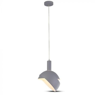 V-TAC VT-7100-G Led chandelier with lampshade E14 pendant lamp in plastic + aluminum Ø180mm matt gray color SKU 3922