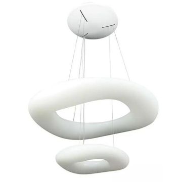 V-TAC VT-7606 60W Double ring round led designer hanging pendant color change and dimmable with remote control - SKU 3961