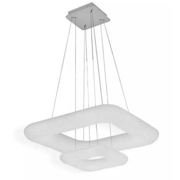 V-TAC VT-7608 68W Double ring square led designer hanging pendant color change and dimmable with remote control - SKU 3965