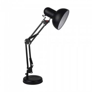 V-TAC VT-7512 Lampada da tavolo corpo nero orientabile con portalampada per lampadine E27 - sku 40341