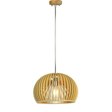 V-TAC VT-3200 Led Chandelier E27 Lampholder Pendant Oriental Wood Finish Round 330*220mm - 40531