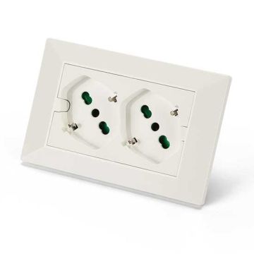 Multipresa universale doppia presa precablata 2P40 incasso 3 moduli colore bianco Fanton Opera per serie Matix