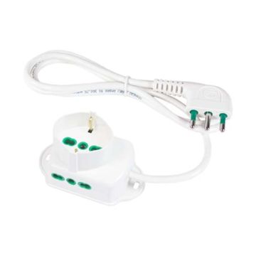 TRIAX Mehrfachsteckdose 3G1 nach italienischem Standard S17 1P40+2P17/11 BI Kabel 1,5m Fanton 42105