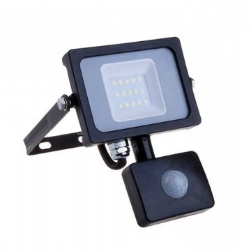 V-TAC PRO VT-10-S projecteur LED 10W chip samsung smd avec sensor PIR 3000K slim noir IP65 - SKU 436