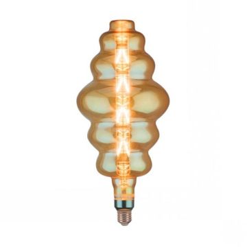 V-Tac VT-2169 Lampada rings bulb 8W E27 xl S180 filamento lineare vetro ambra 2200K Dimmable – sku 45661